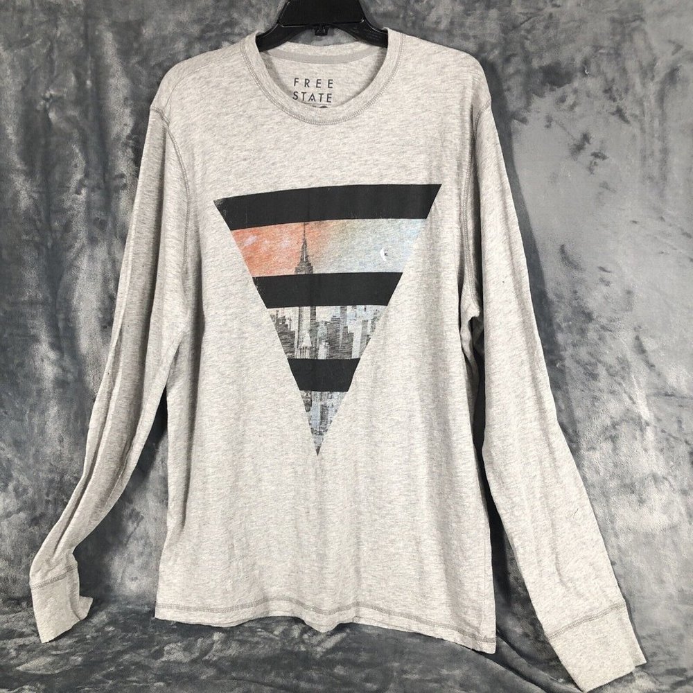 Free State Men's Shirt Men’s Size Extra Large Gray T-Shirt Long Sleeve